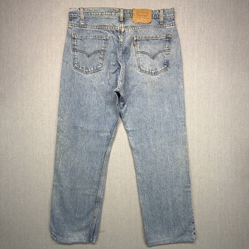 Vintage Levis 505 Orange‎ Tab Jeans Mens Fits 36x27 Made In USA 90s Hemmed